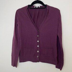 Cabi Cardigan Sweater Button Up Plum Size Small
